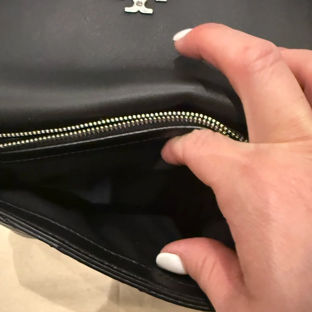 Tory Burch Black Quilted Leather Clutch - Picture 9 of 13